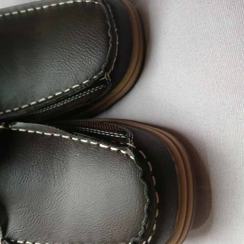 Tan Boat Shoes with Moccasin Stitching and Flat Sole NWOT
